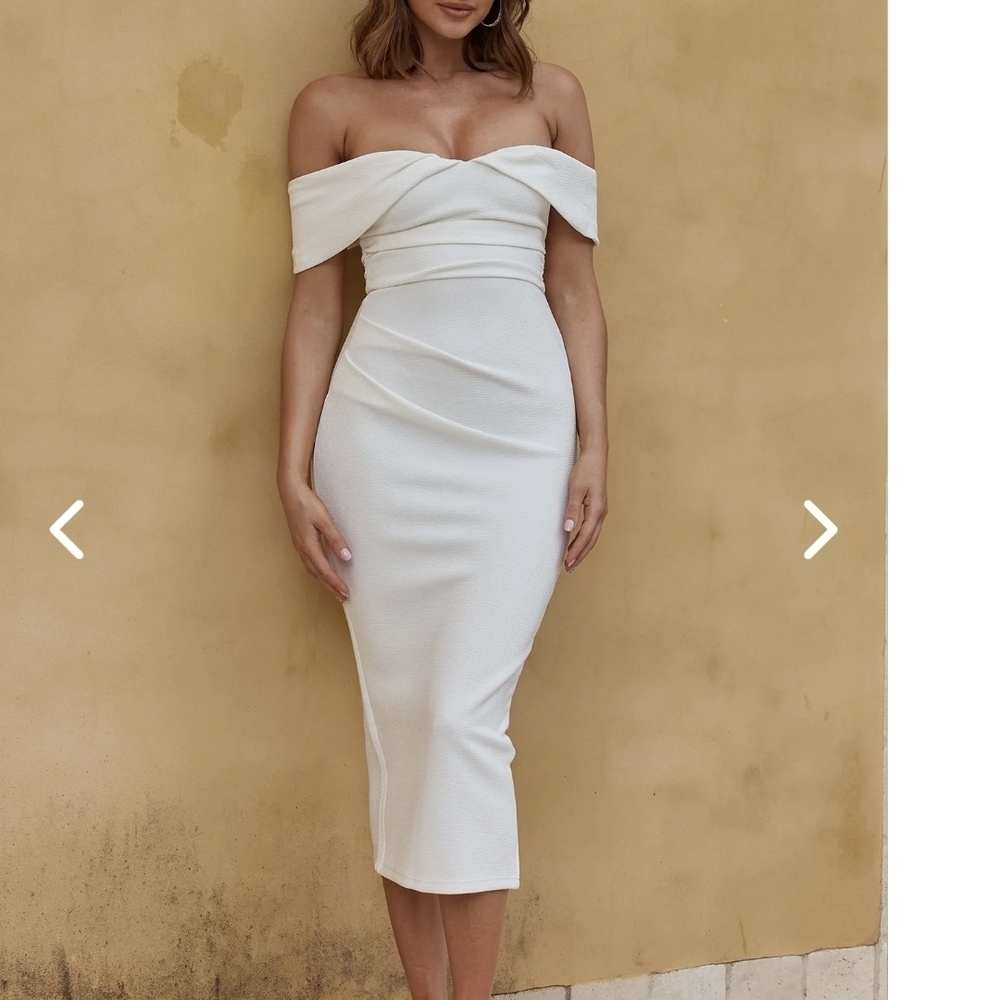 Elegant Off-Shoulder White Dress